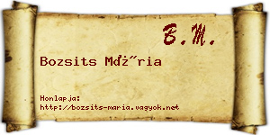 Bozsits Mária névjegykártya