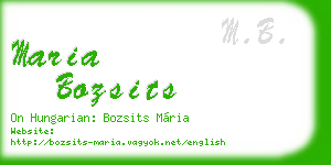 maria bozsits business card