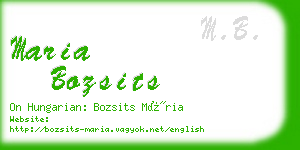 maria bozsits business card
